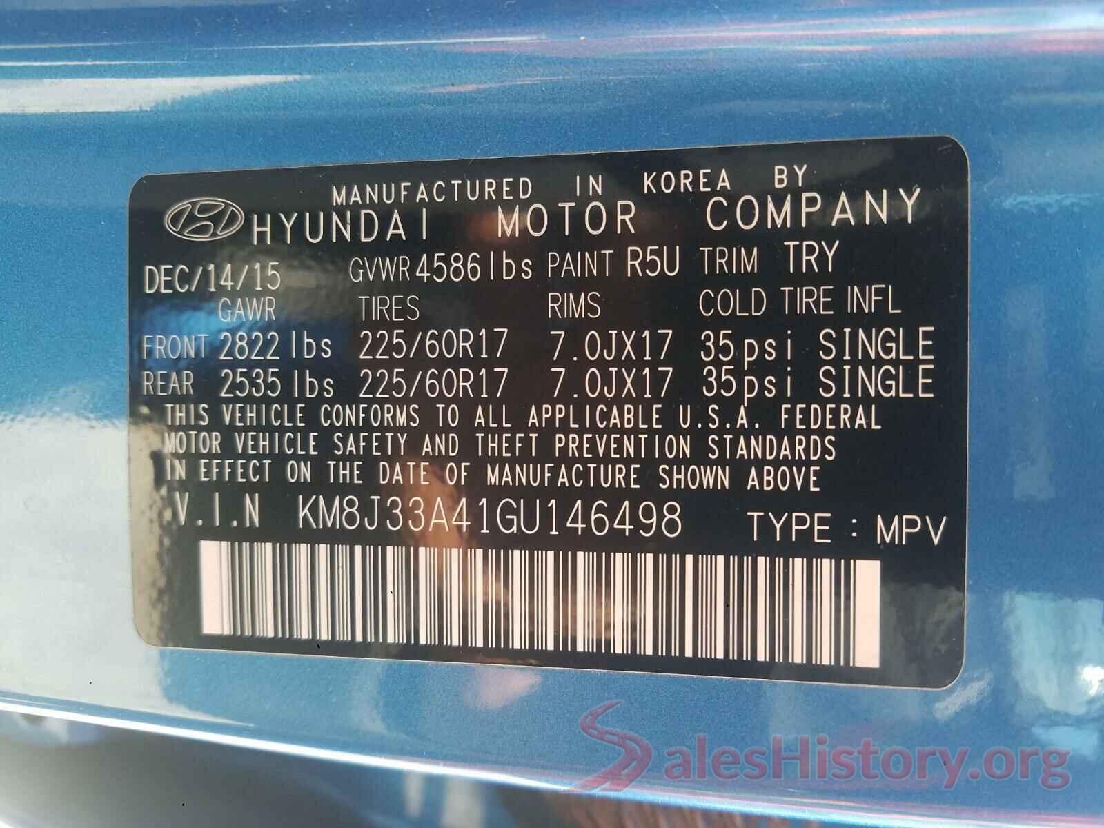 KM8J33A41GU146498 2016 HYUNDAI TUCSON