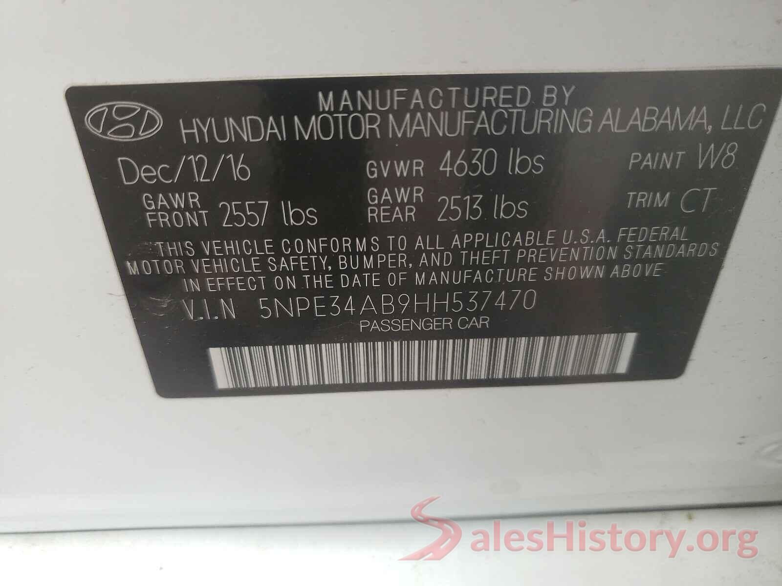 5NPE34AB9HH537470 2017 HYUNDAI SONATA