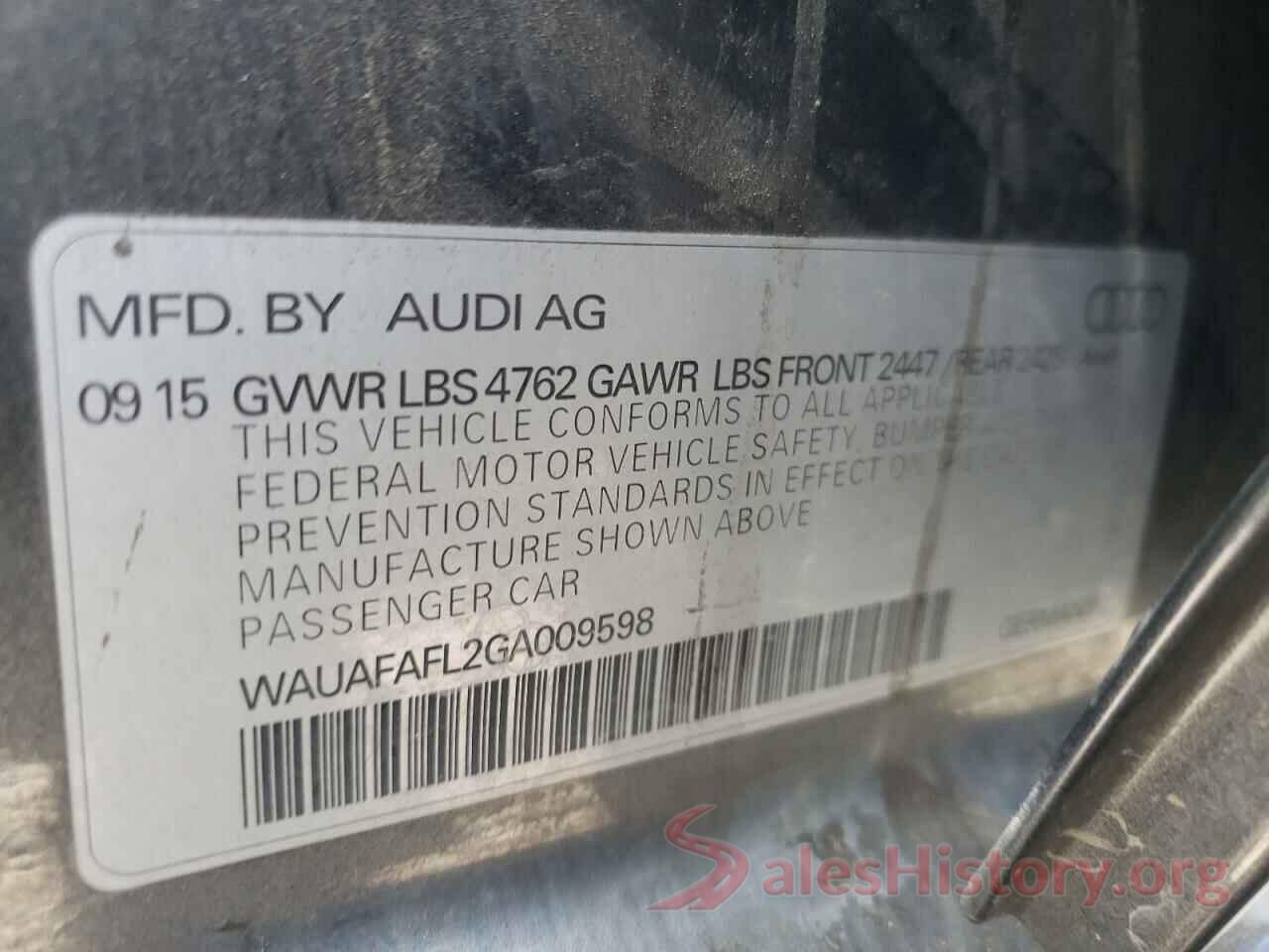 WAUAFAFL2GA009598 2016 AUDI A4