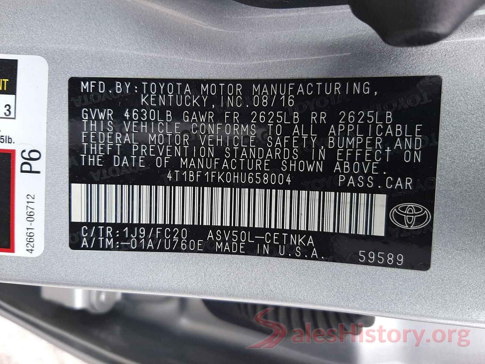 4T1BF1FK0HU658004 2017 TOYOTA CAMRY