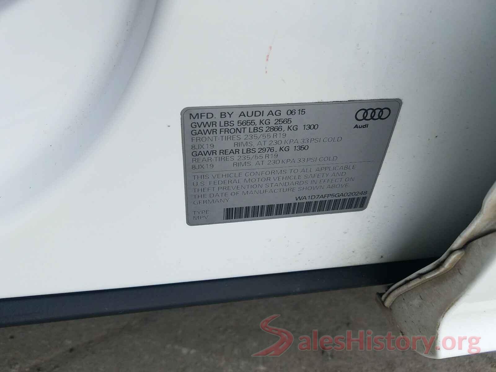 WA1D7AFP5GA020248 2016 AUDI Q5