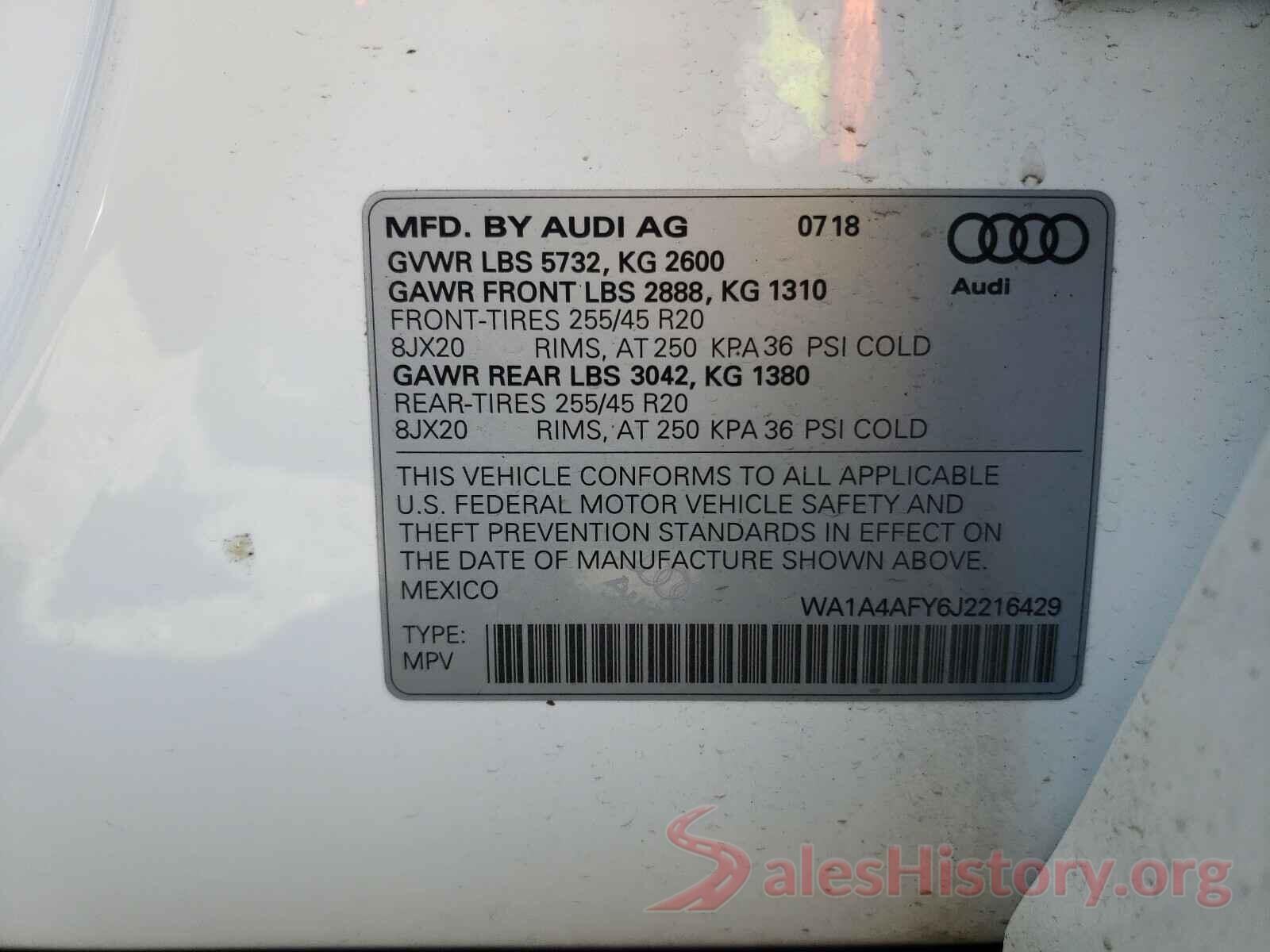 WA1A4AFY6J2216429 2018 AUDI SQ5