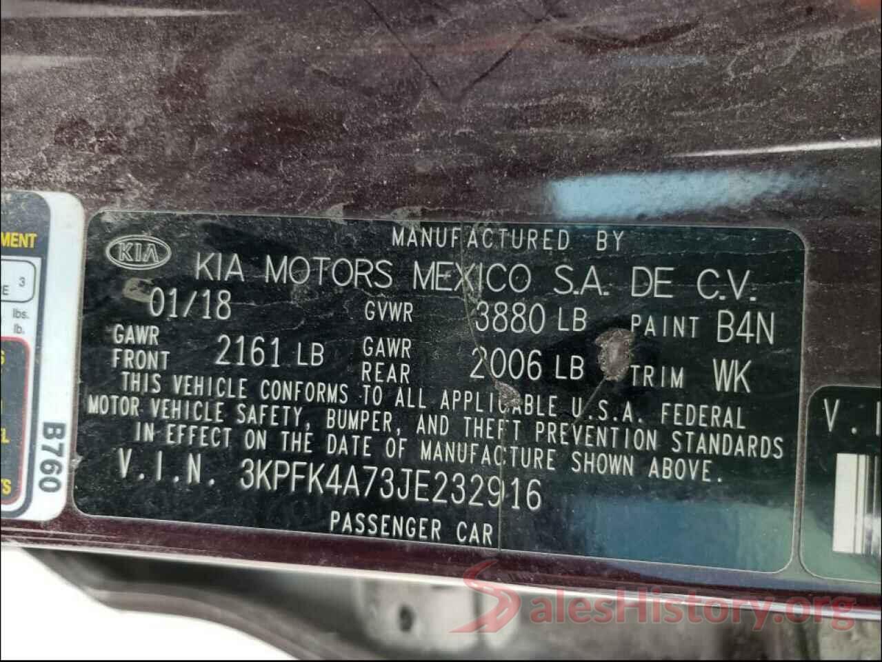 3KPFK4A73JE232916 2018 KIA FORTE