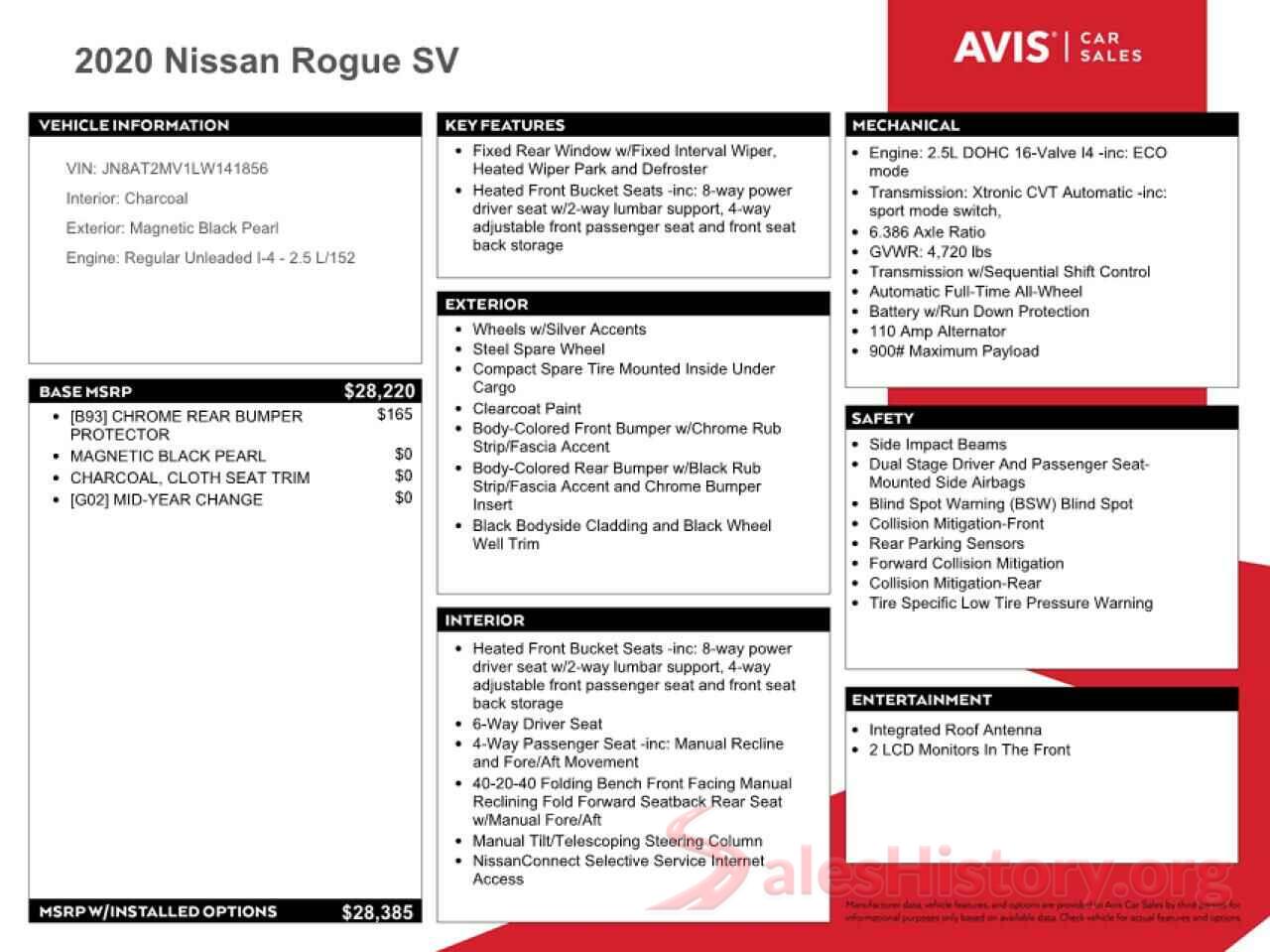 JN8AT2MV1LW141856 2020 NISSAN ROGUE