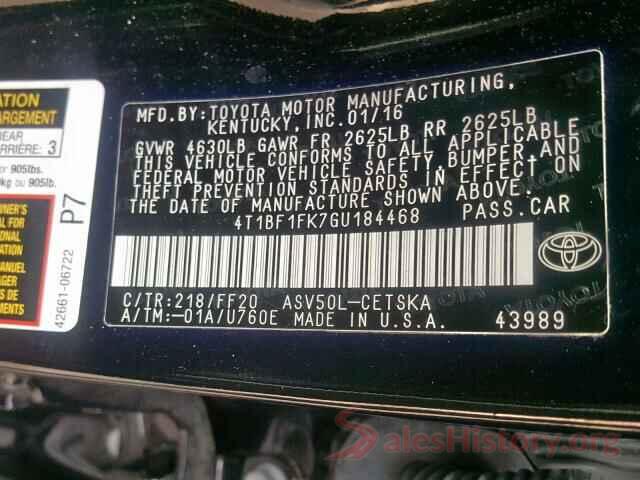 4T1BF1FK7GU184468 2016 TOYOTA CAMRY