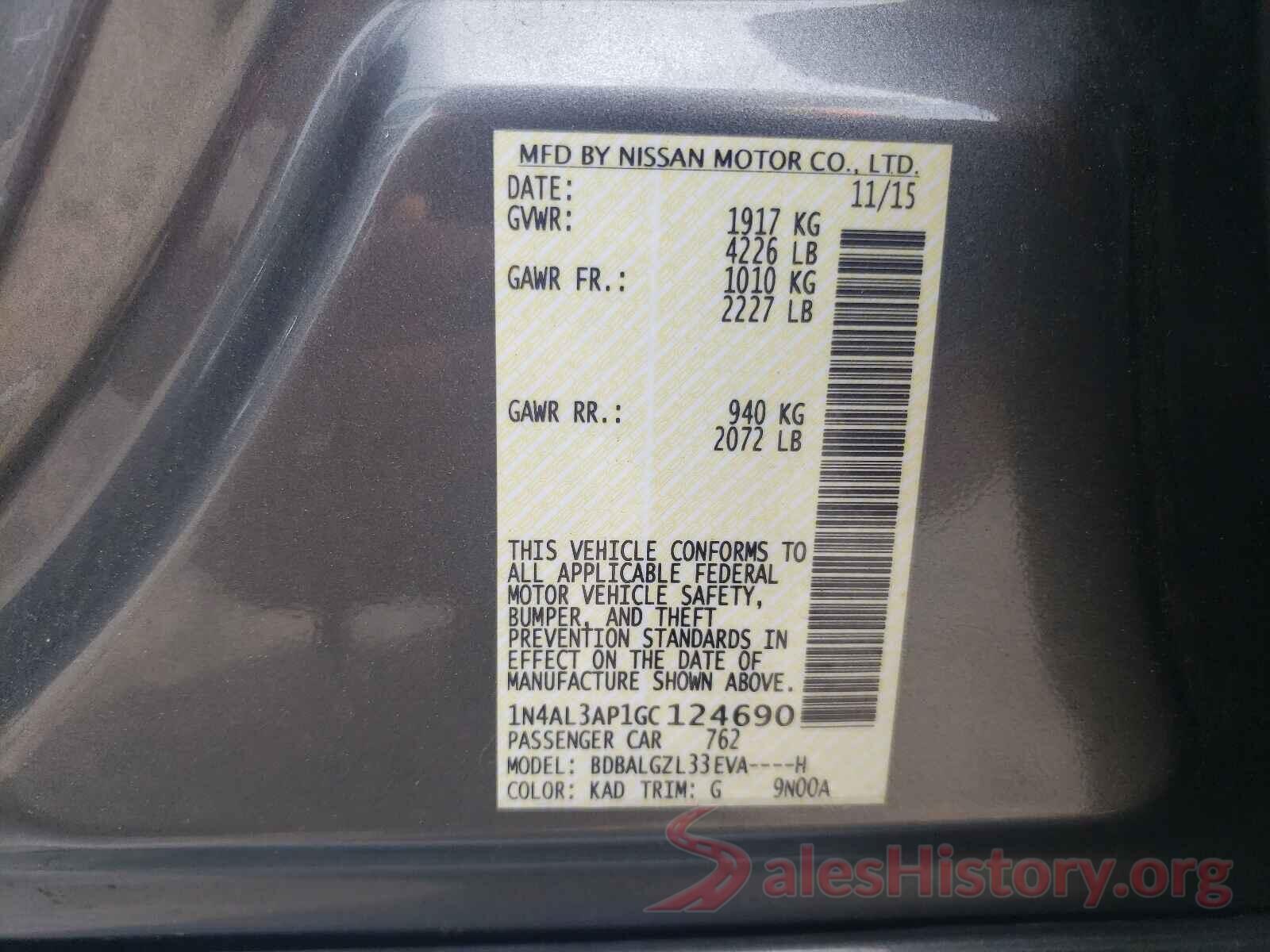 1N4AL3AP1GC124690 2016 NISSAN ALTIMA