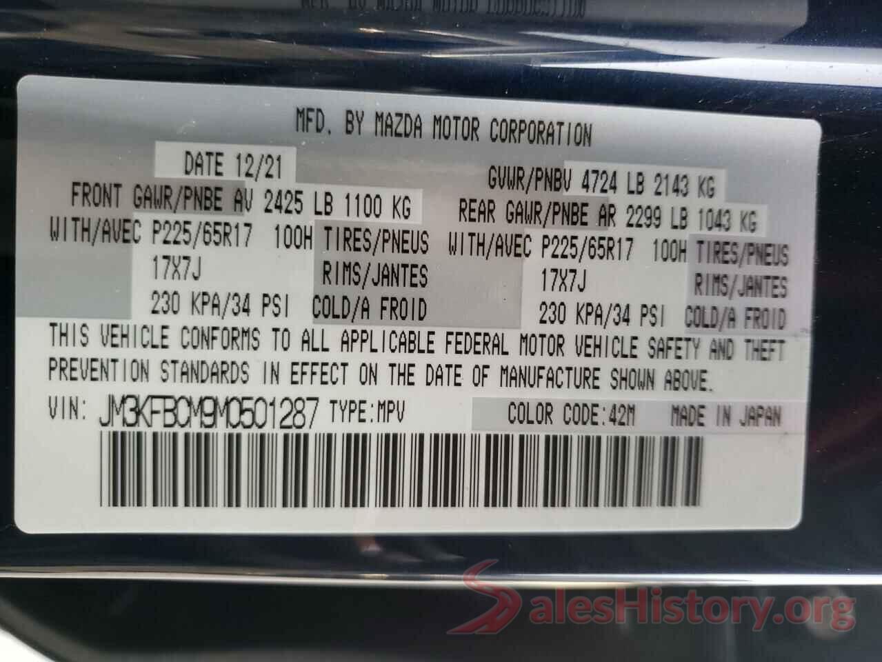 JM3KFBCM9M0501287 2021 MAZDA CX-5