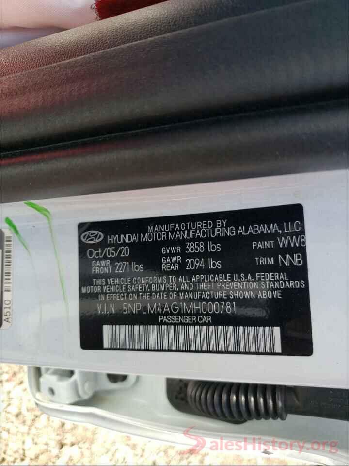 5NPLM4AG1MH000781 2021 HYUNDAI ELANTRA