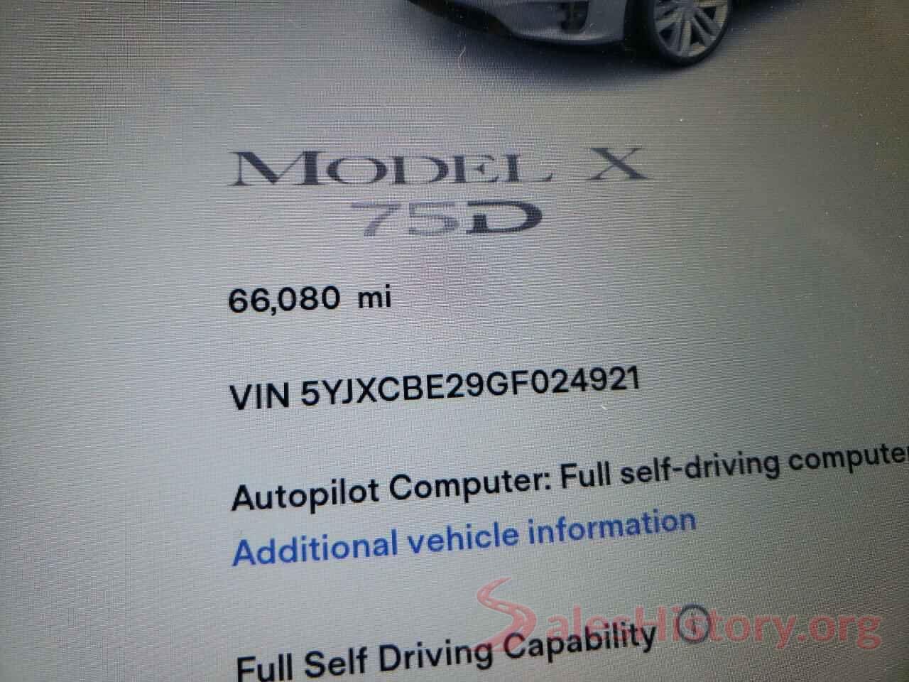 5YJXCBE29GF024921 2016 TESLA MODEL X