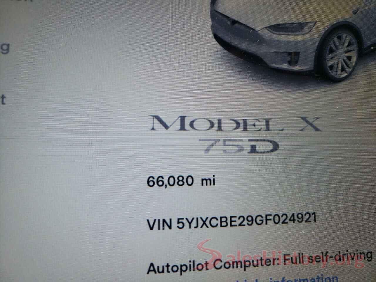 5YJXCBE29GF024921 2016 TESLA MODEL X