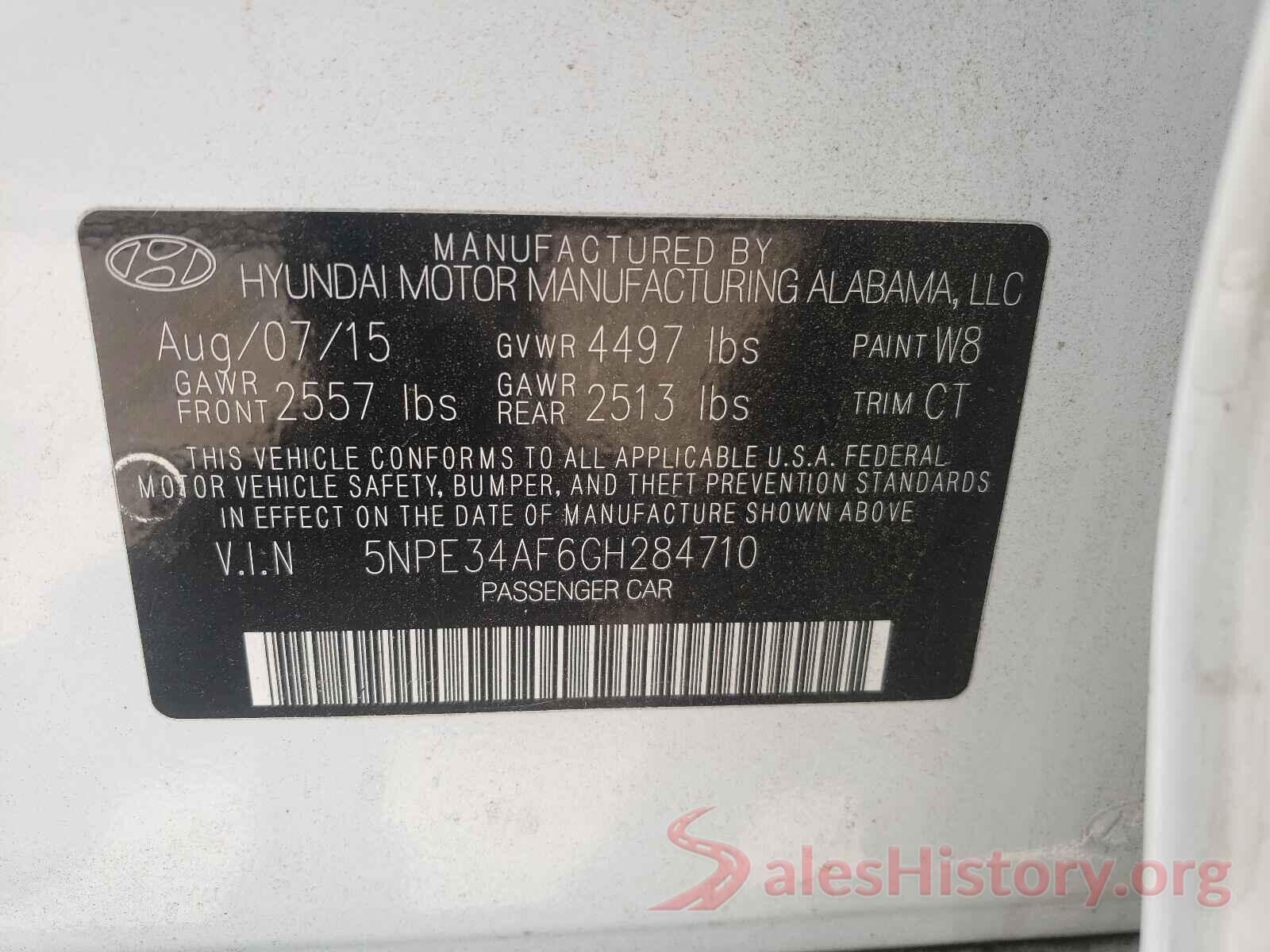 5NPE34AF6GH284710 2016 HYUNDAI SONATA