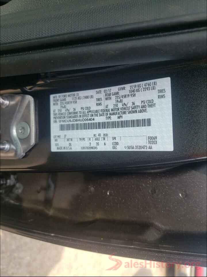 1FMCU9JD8HUD06404 2017 FORD ESCAPE