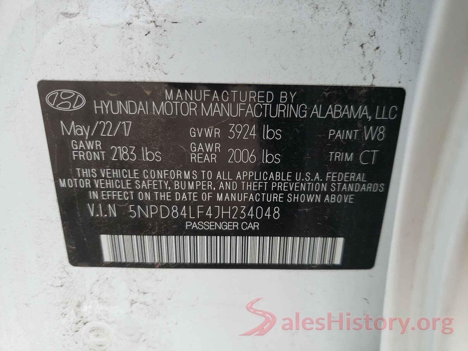 5NPD84LF4JH234048 2018 HYUNDAI ELANTRA