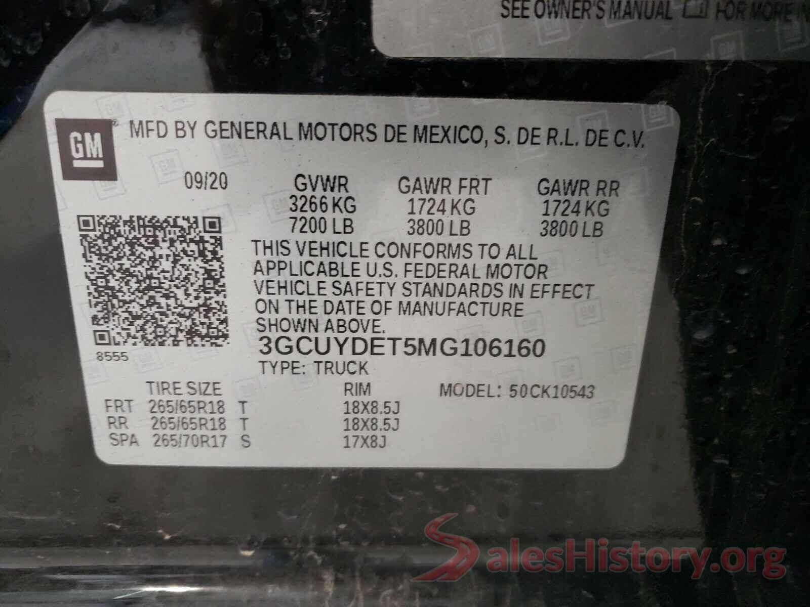 3GCUYDET5MG106160 2021 CHEVROLET SILVERADO