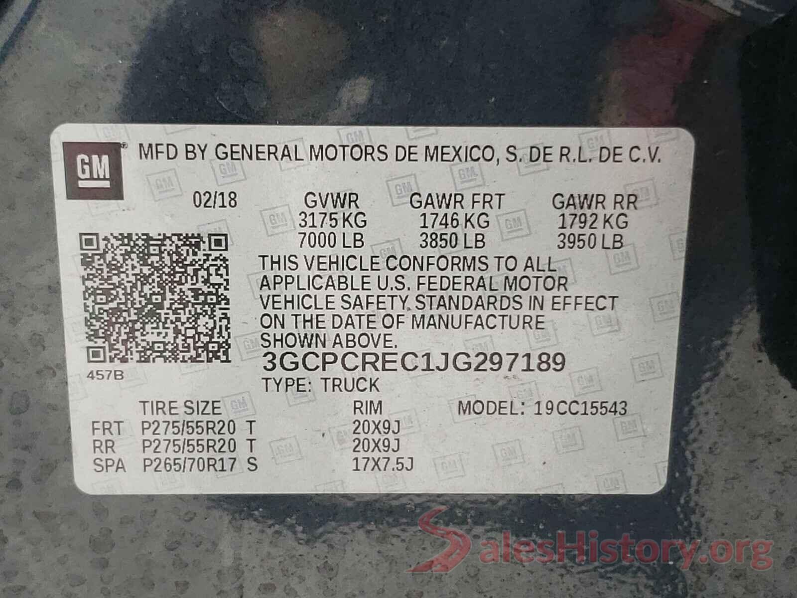 3GCPCREC1JG297189 2018 CHEVROLET SILVERADO