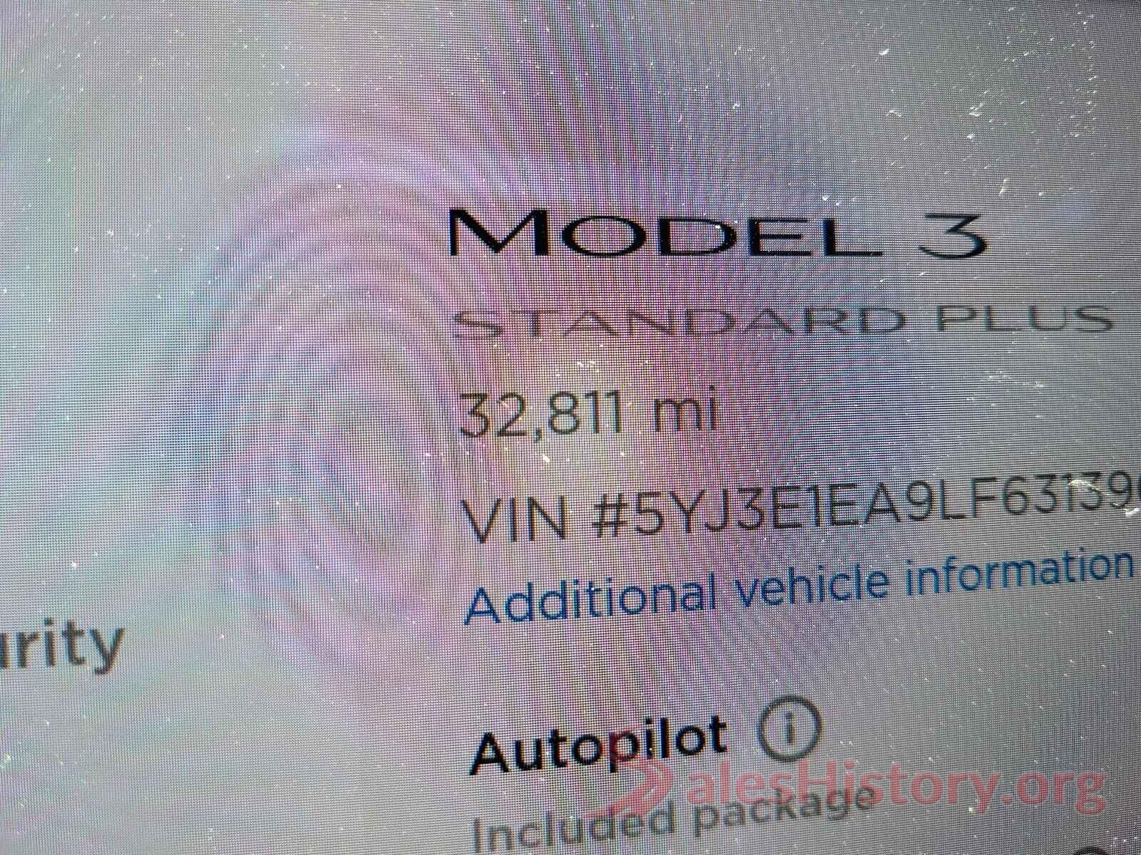 5YJ3E1EA9LF631390 2020 TESLA MODEL 3