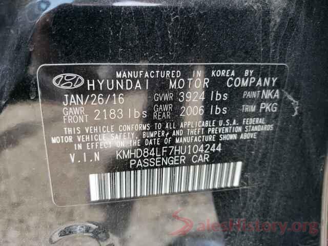 KMHD84LF7HU104244 2017 HYUNDAI ELANTRA