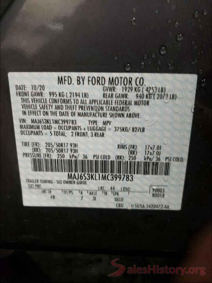 MAJ6S3KL1MC399783 2021 FORD ALL OTHER