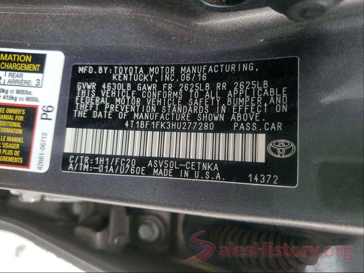 4T1BF1FK3HU277280 2017 TOYOTA CAMRY