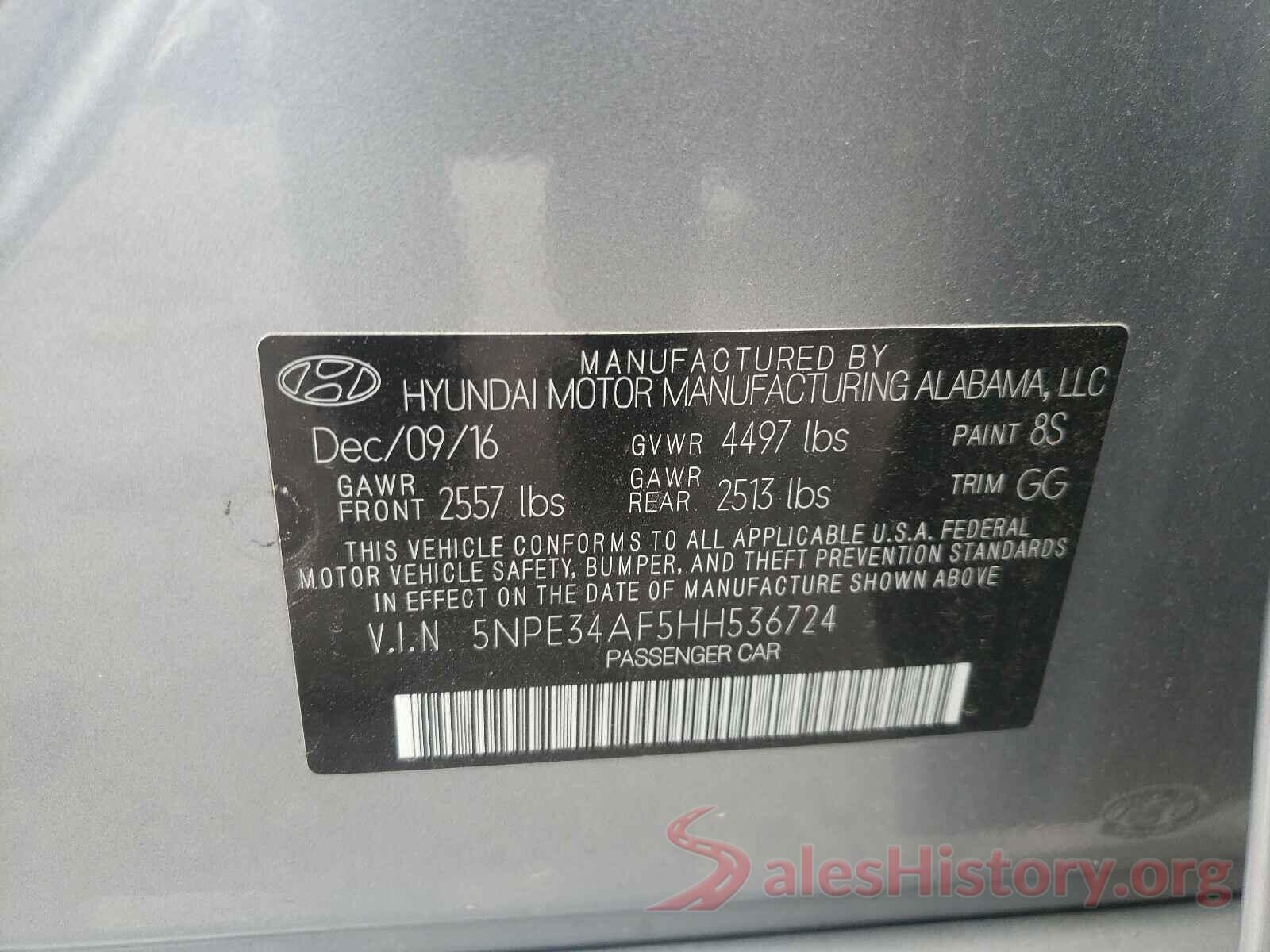 5NPE34AF5HH536724 2017 HYUNDAI SONATA