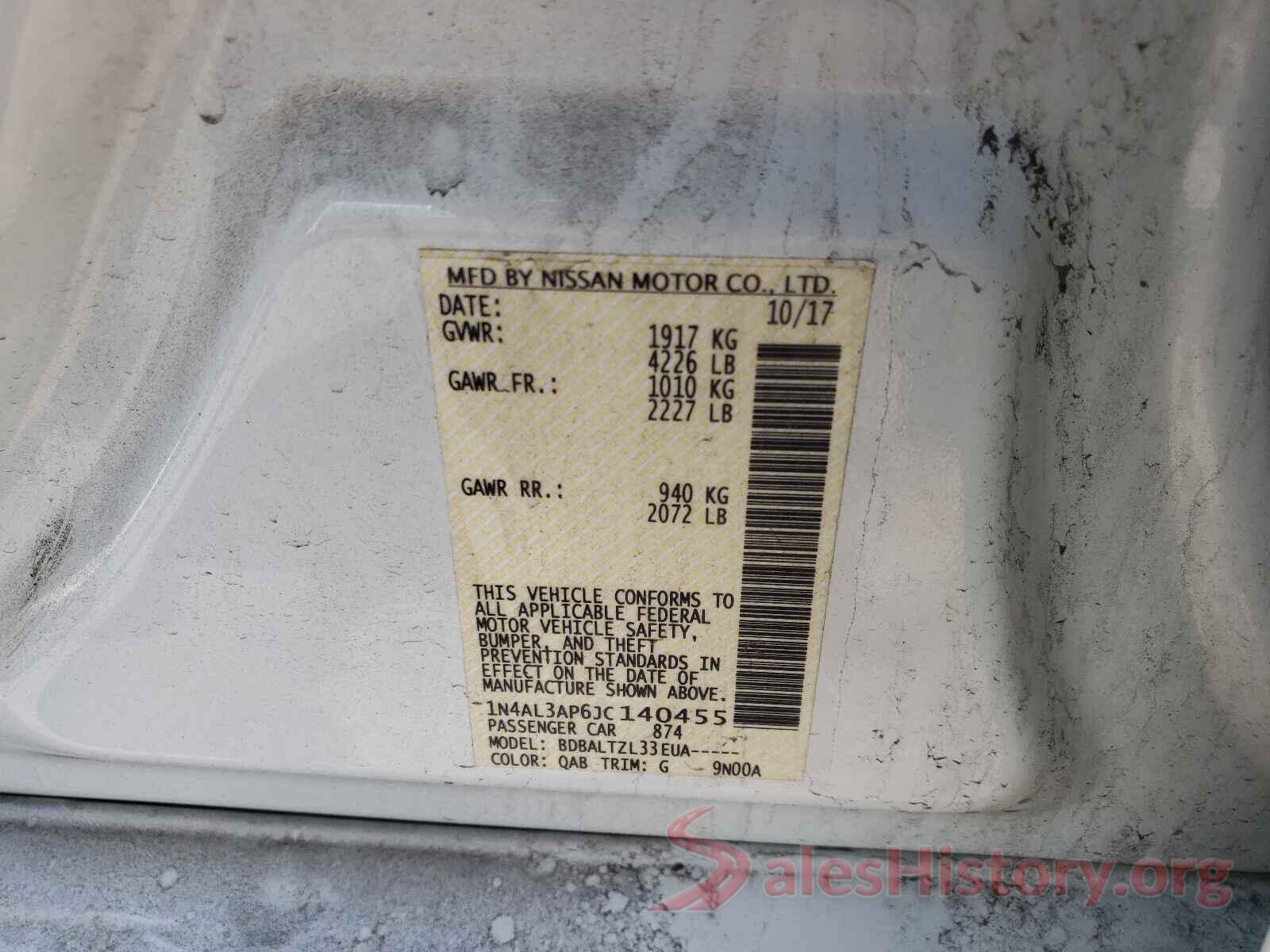 1N4AL3AP6JC140455 2018 NISSAN ALTIMA