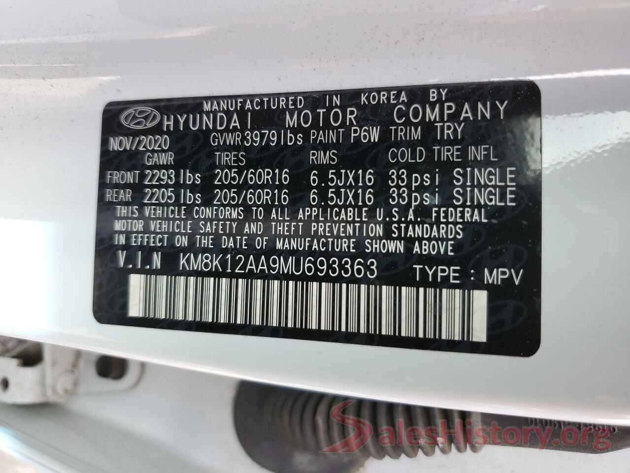 KM8K12AA9MU693363 2021 HYUNDAI KONA