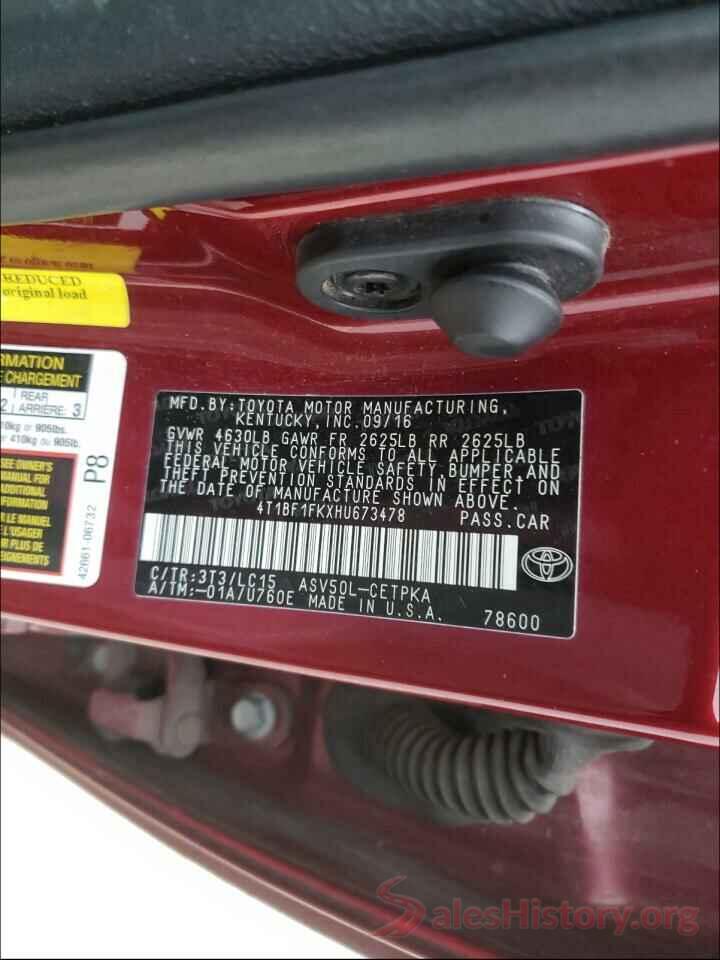 4T1BF1FKXHU673478 2017 TOYOTA CAMRY