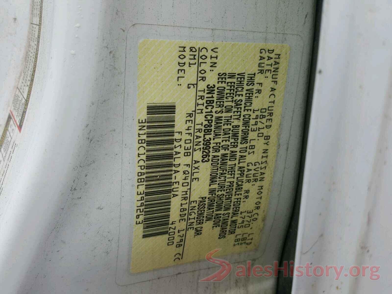 3N1BC1CP8BL399263 2011 NISSAN VERSA