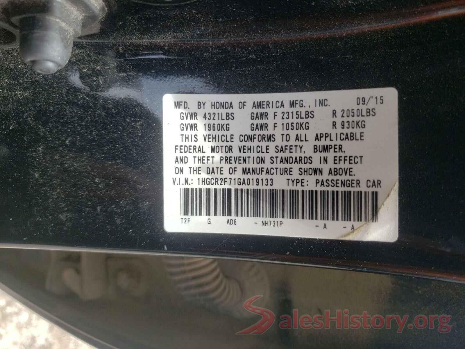 1HGCR2F71GA019133 2016 HONDA ACCORD