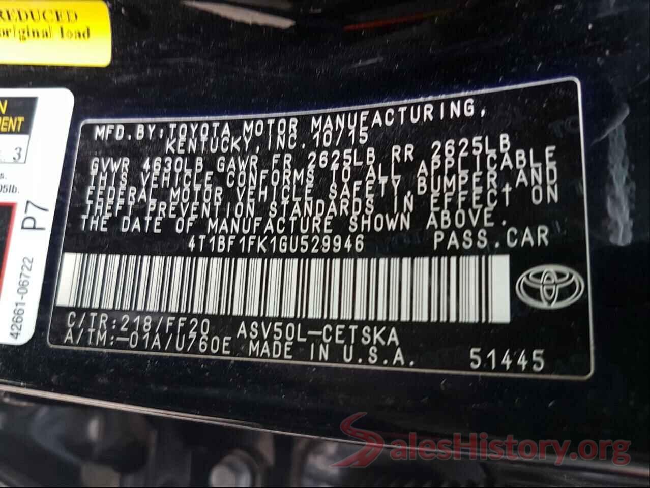 4T1BF1FK1GU529946 2016 TOYOTA CAMRY