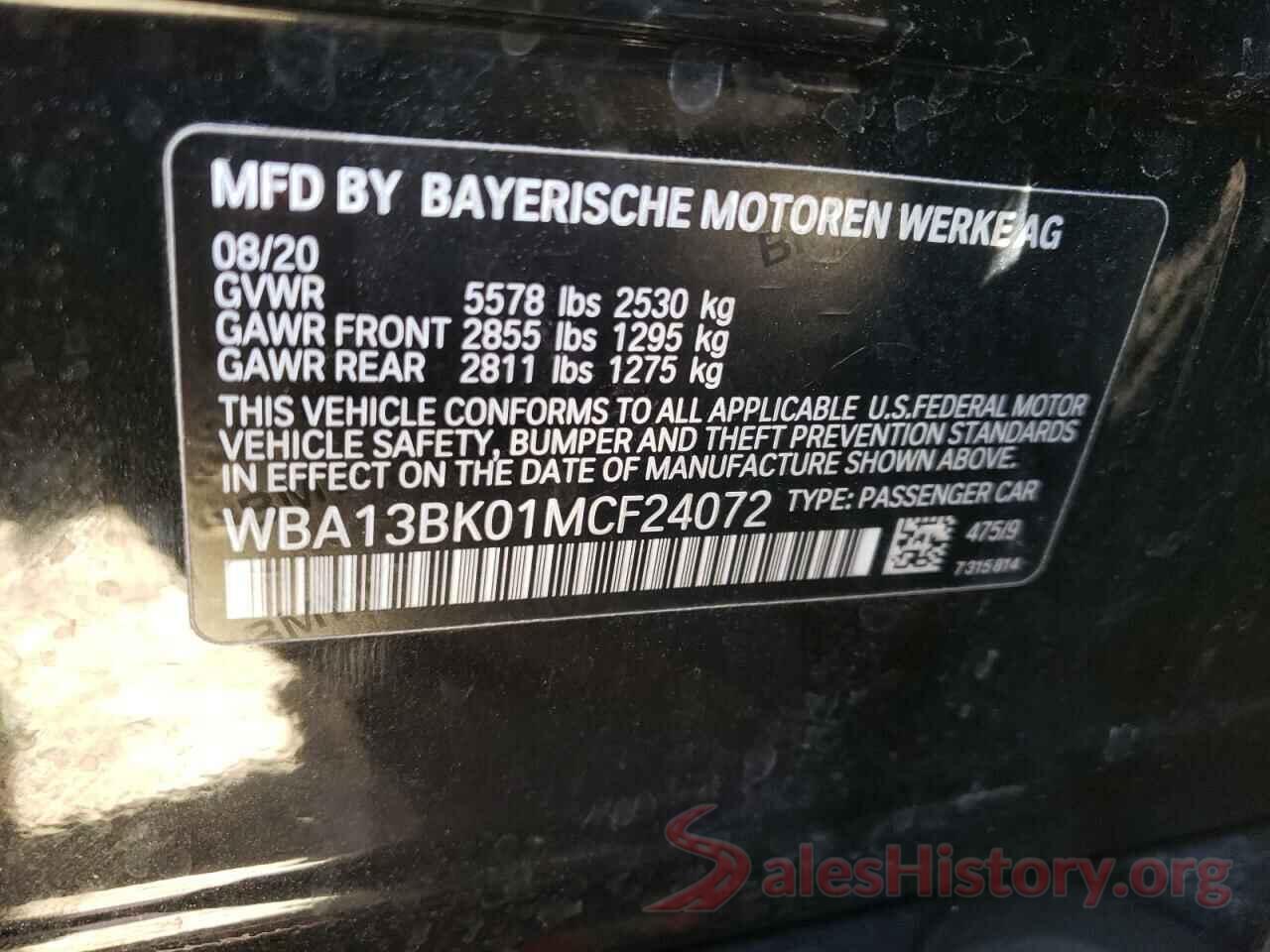 WBA13BK01MCF24072 2021 BMW M5