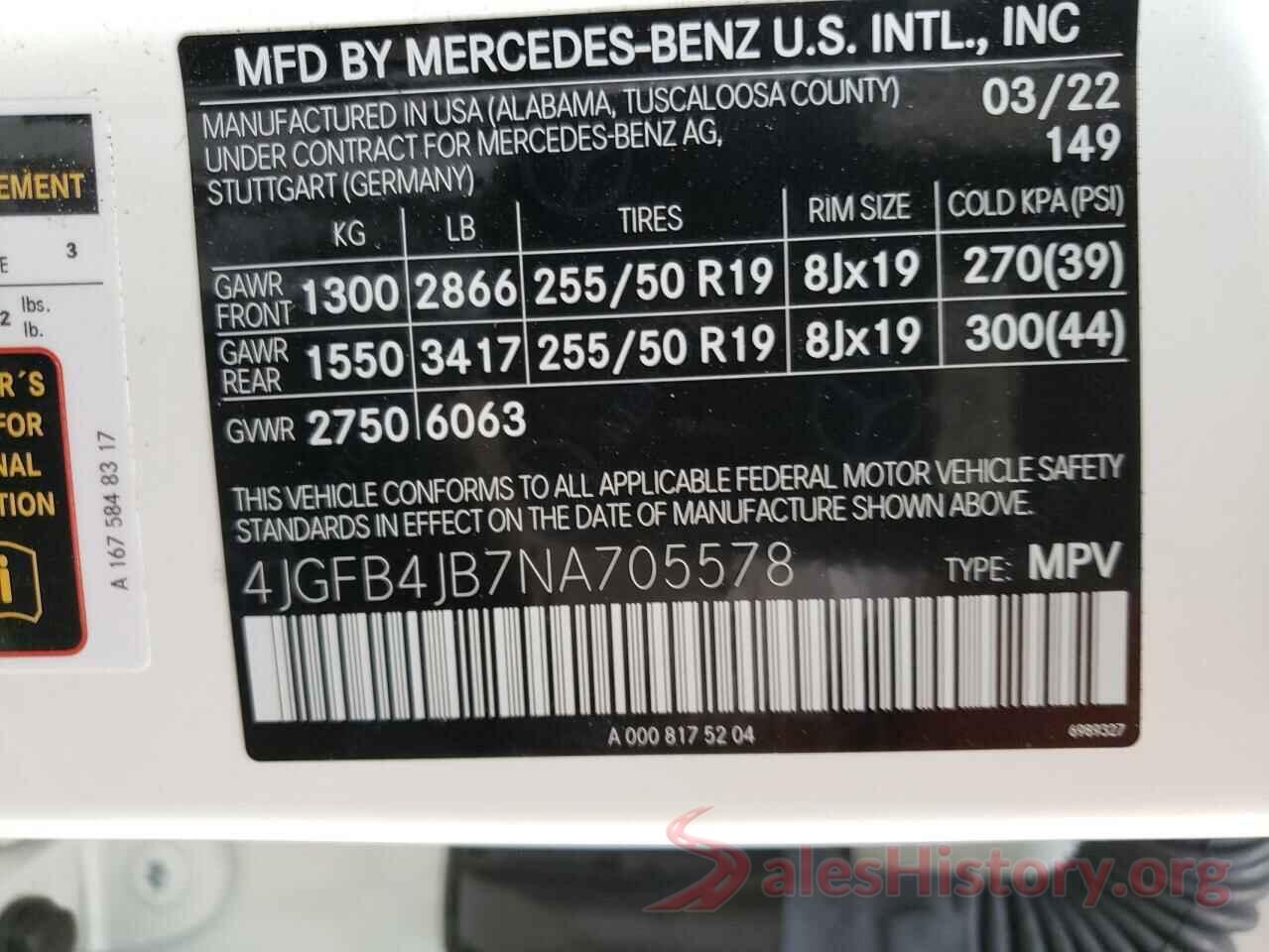 4JGFB4JB7NA705578 2022 MERCEDES-BENZ GLE-CLASS