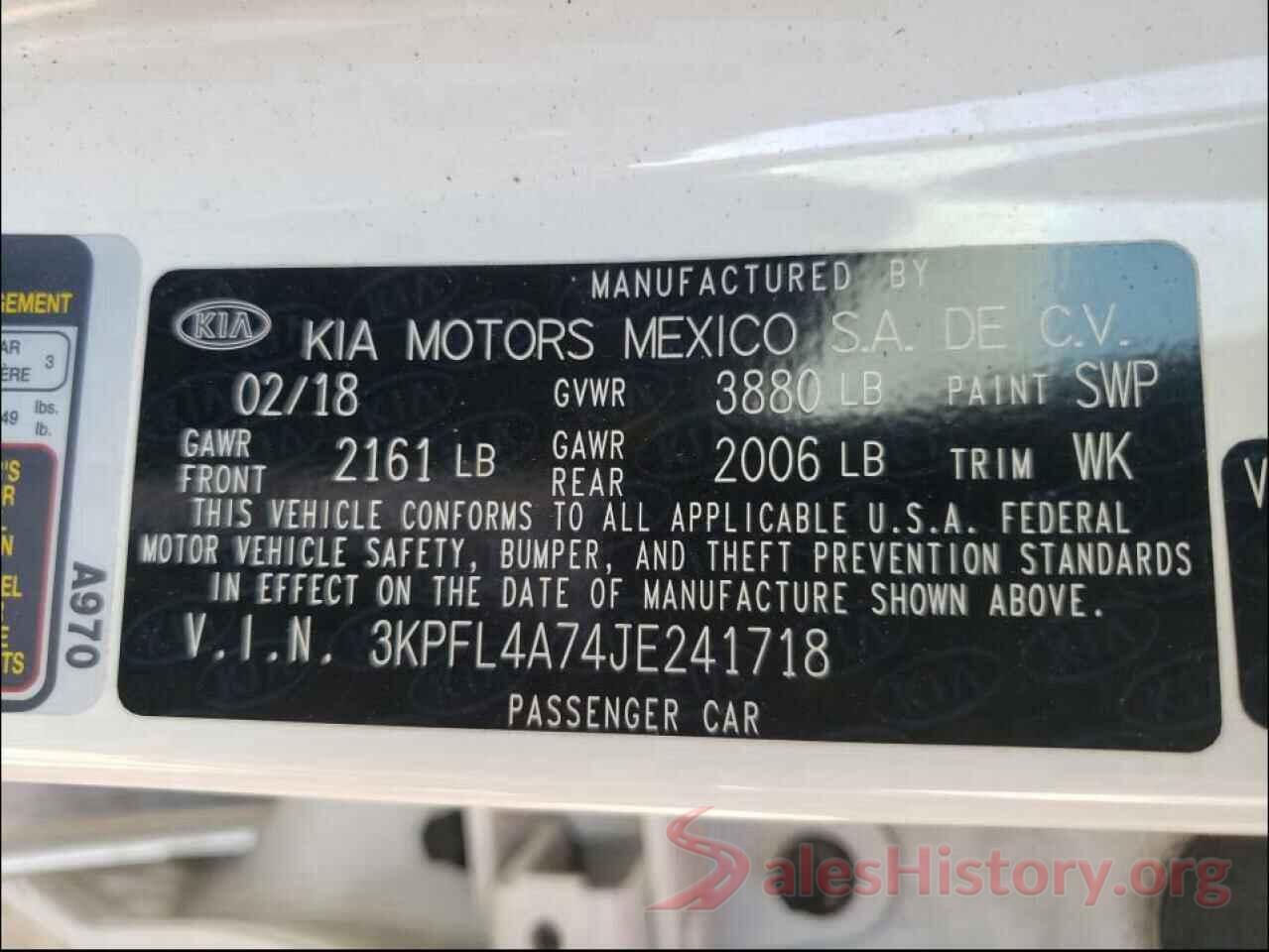 3KPFL4A74JE241718 2018 KIA FORTE