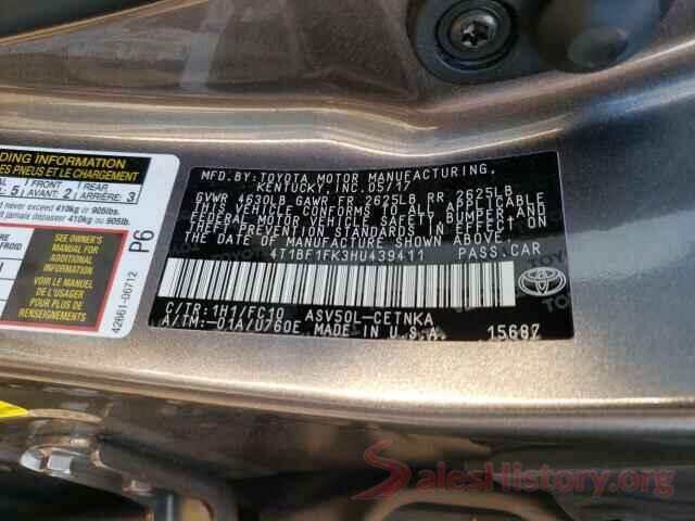 4T1BF1FK3HU439411 2017 TOYOTA CAMRY