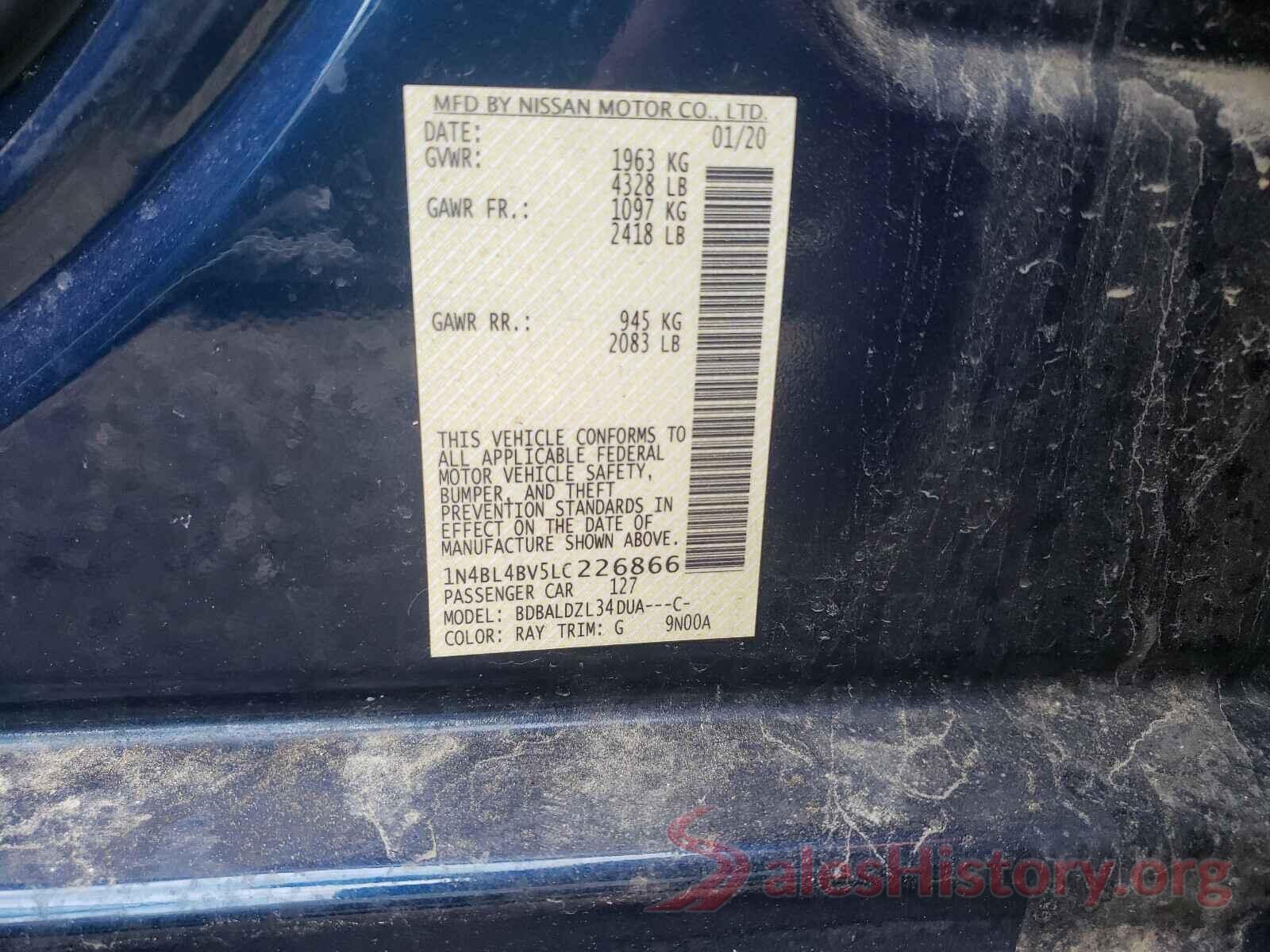 1N4BL4BV5LC226866 2020 NISSAN ALTIMA