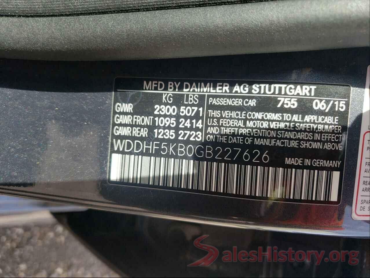 WDDHF5KB0GB227626 2016 MERCEDES-BENZ E CLASS