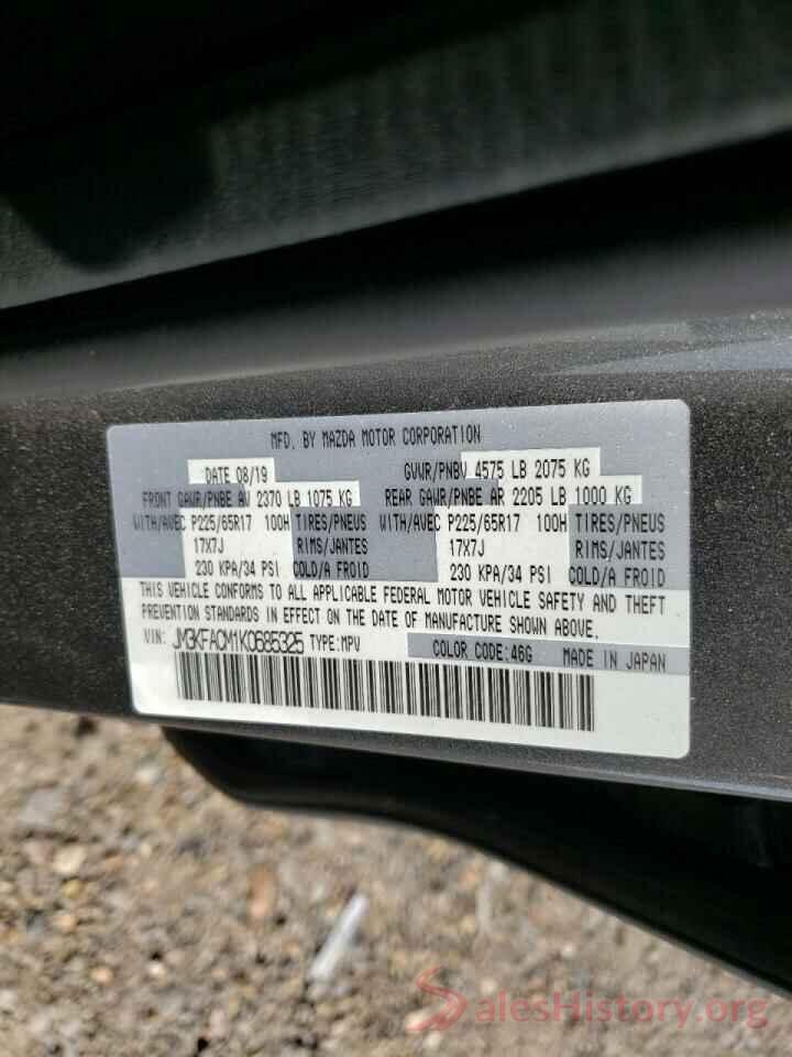 JM3KFACM1K0685325 2019 MAZDA CX-5