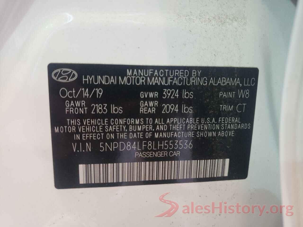 5NPD84LF8LH553536 2020 HYUNDAI ELANTRA