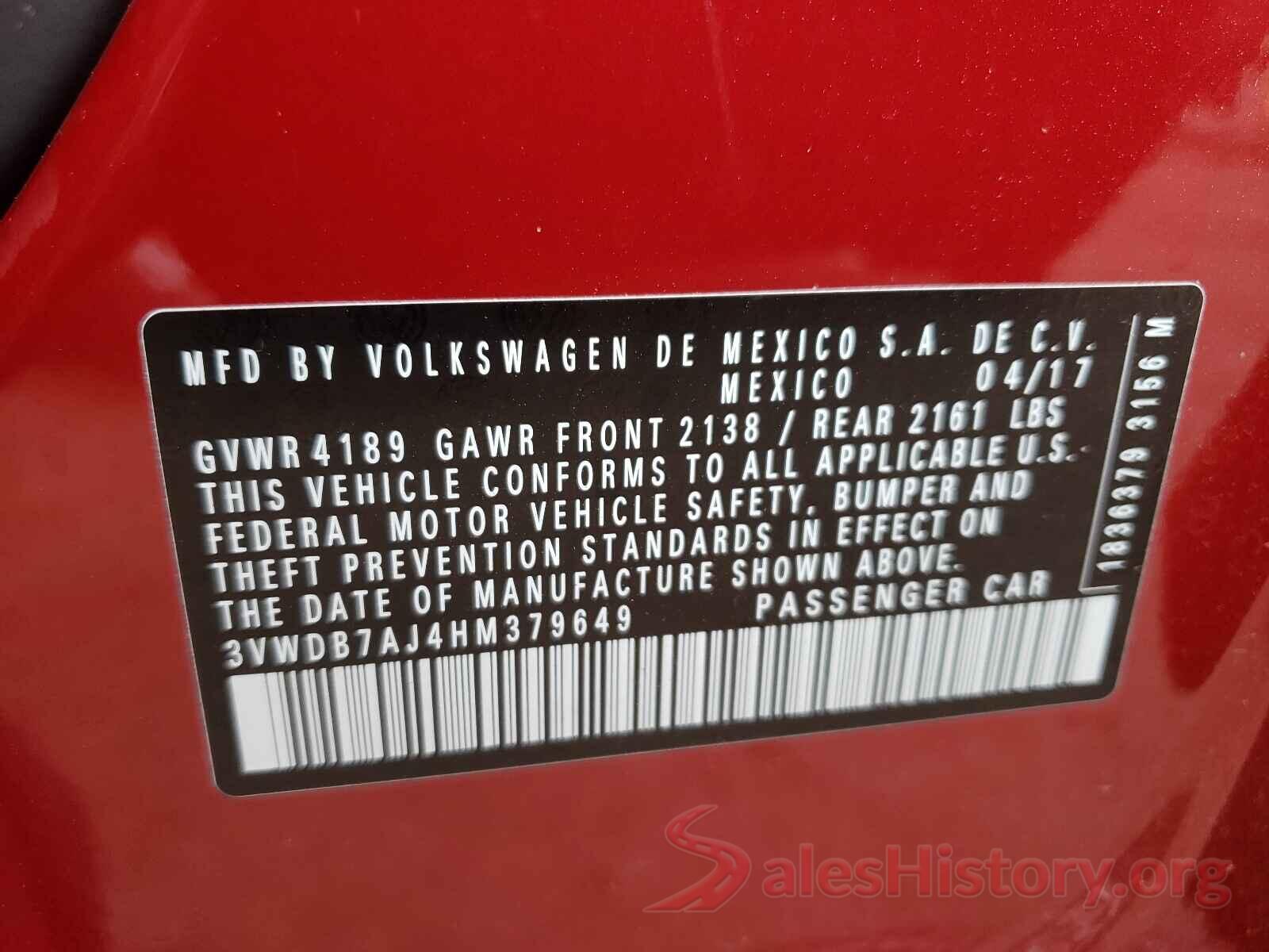 3VWDB7AJ4HM379649 2017 VOLKSWAGEN JETTA