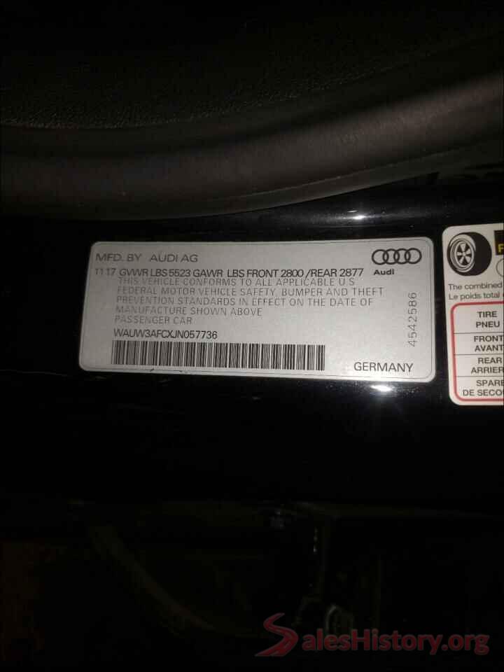 WAUW3AFCXJN057736 2018 AUDI A7