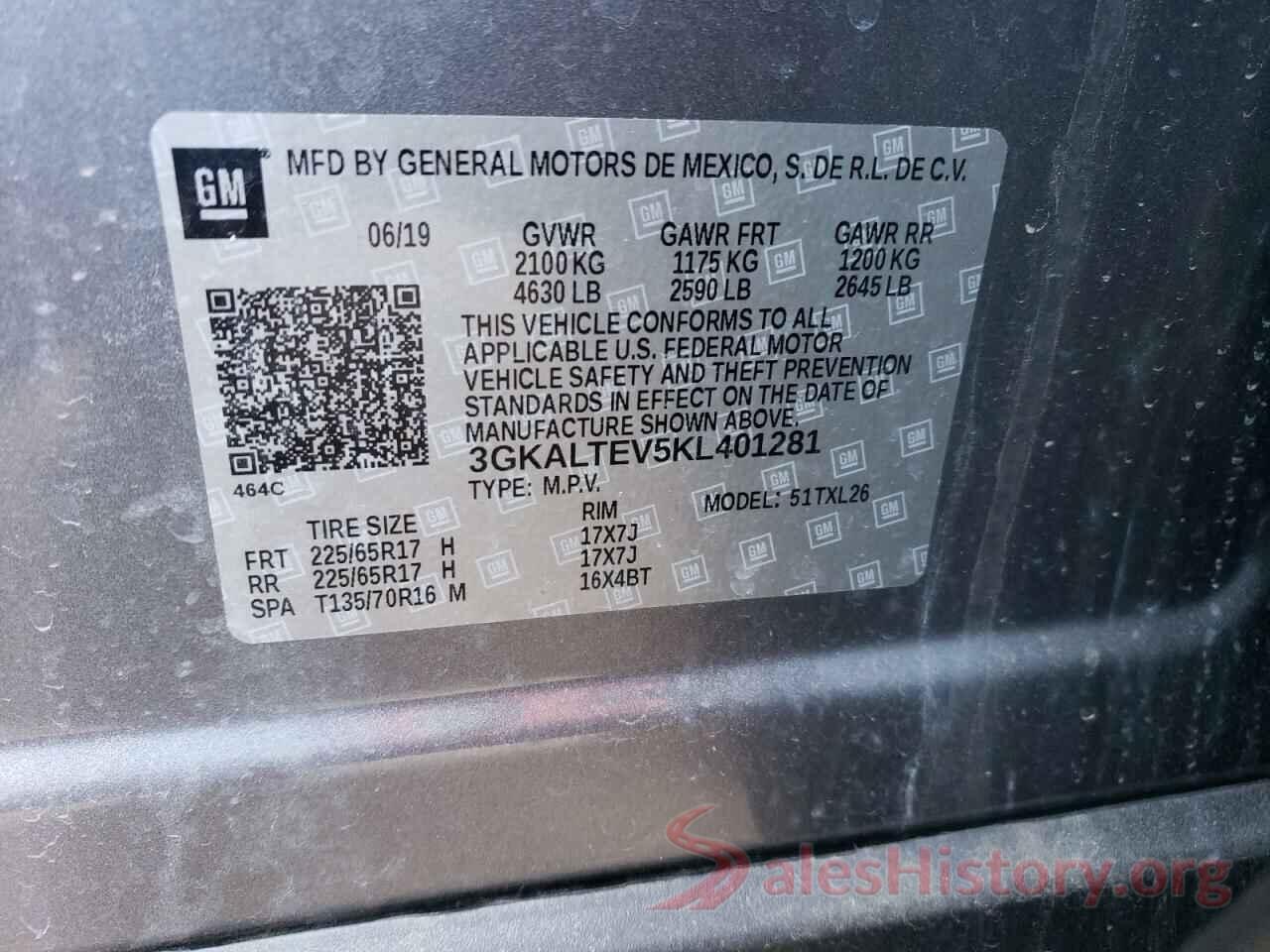 3GKALTEV5KL401281 2019 GMC TERRAIN