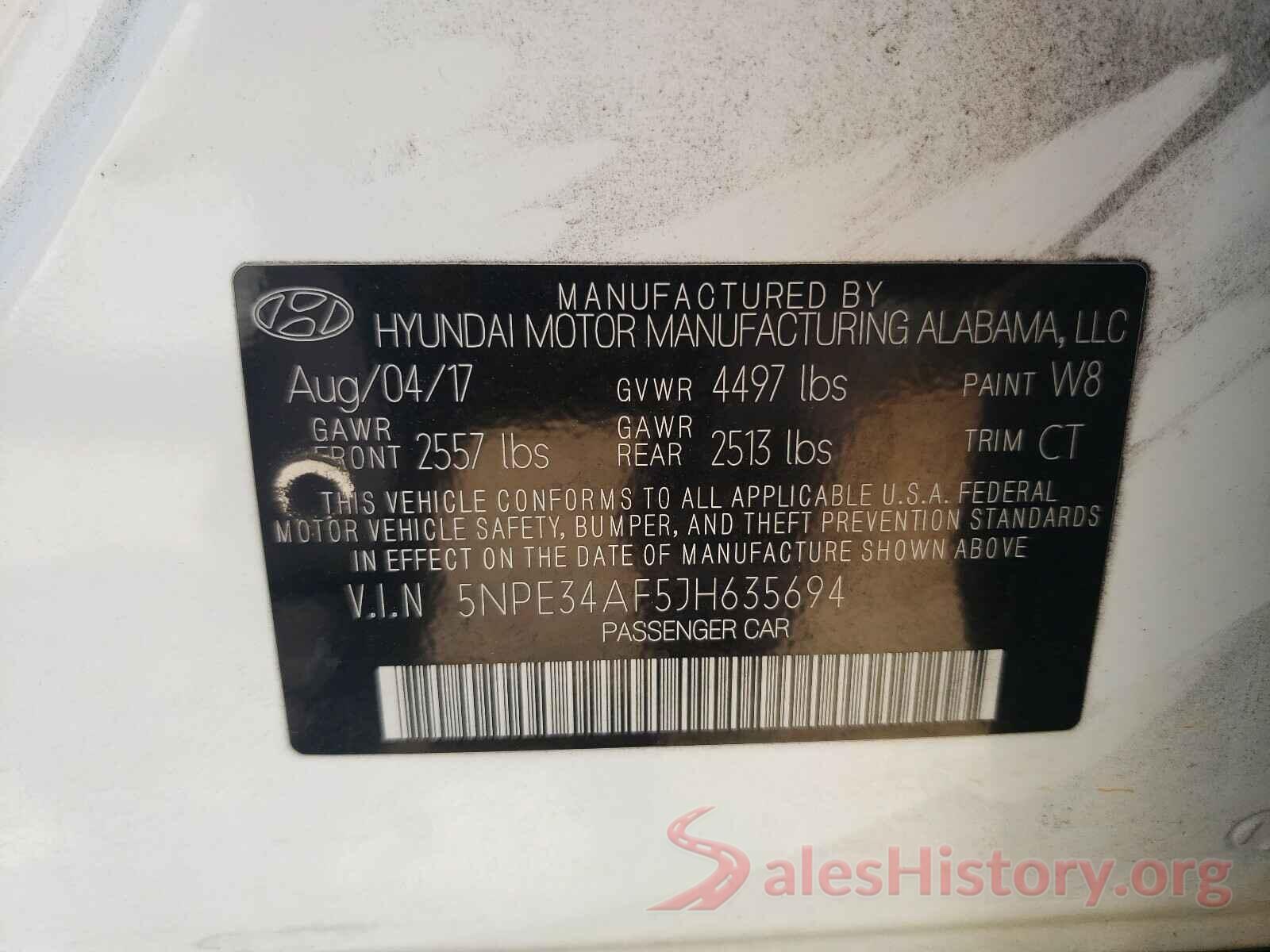 5NPE34AF5JH635694 2018 HYUNDAI SONATA