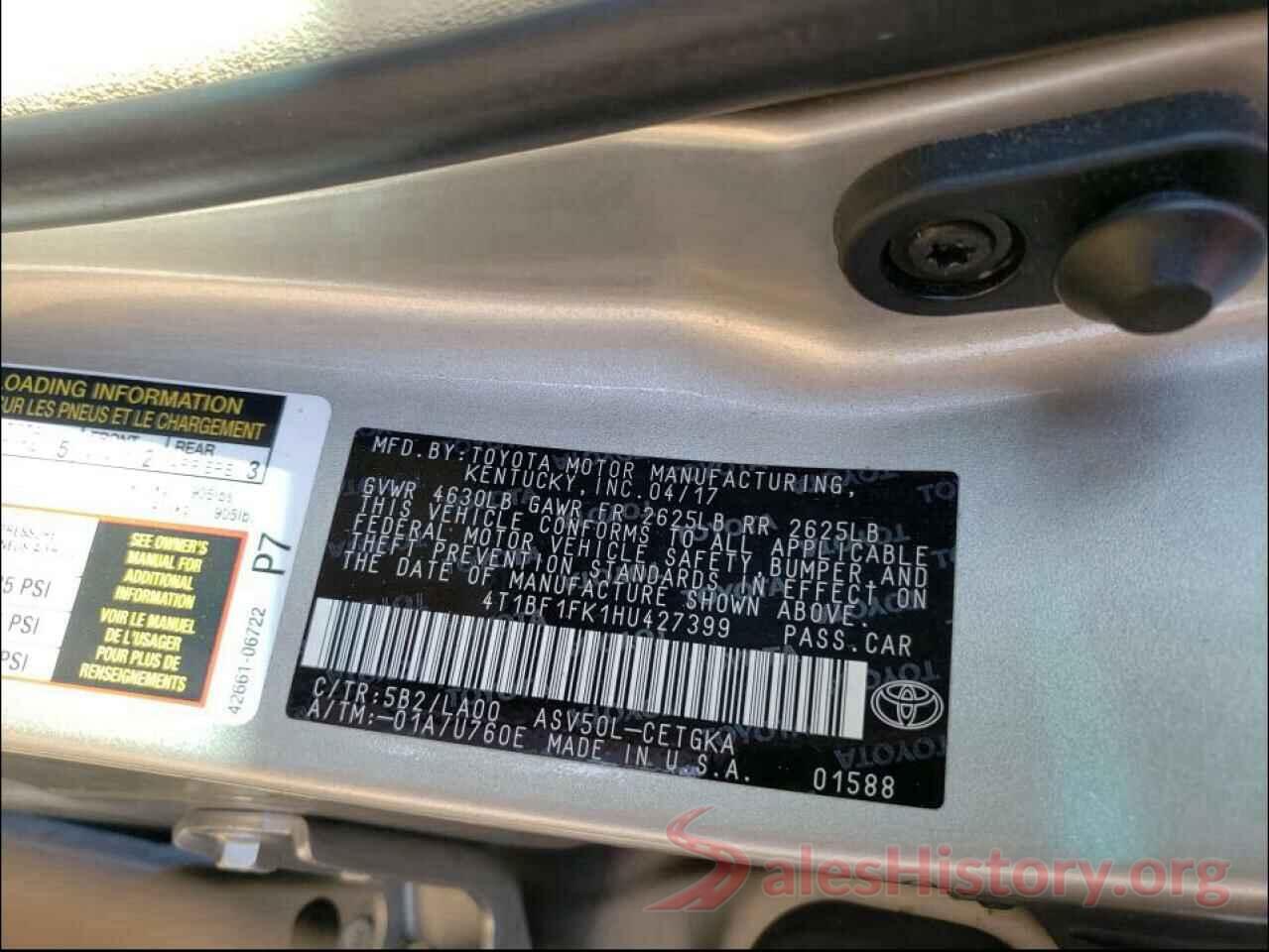 4T1BF1FK1HU427399 2017 TOYOTA CAMRY