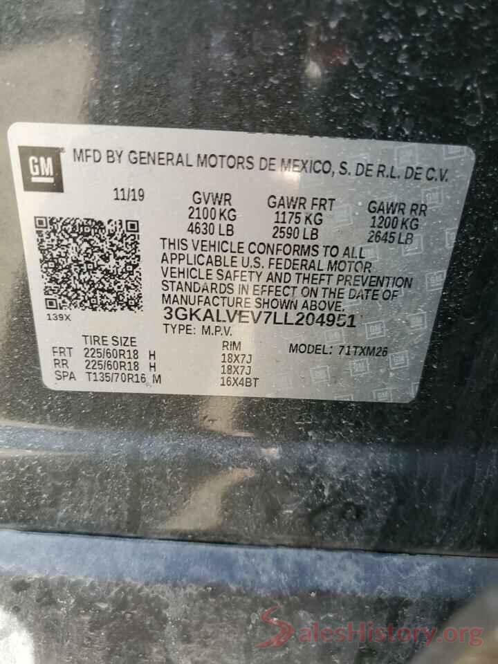 3GKALVEV7LL204951 2020 GMC TERRAIN