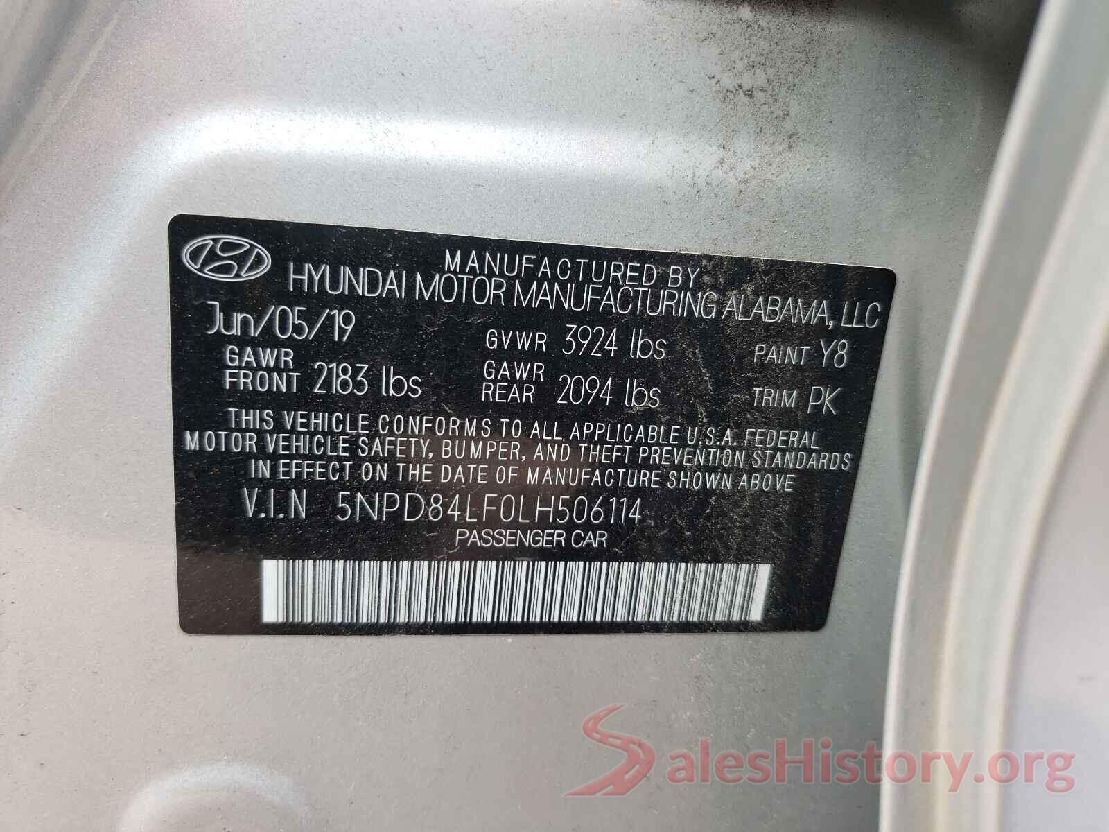 5NPD84LF0LH506114 2020 HYUNDAI ELANTRA