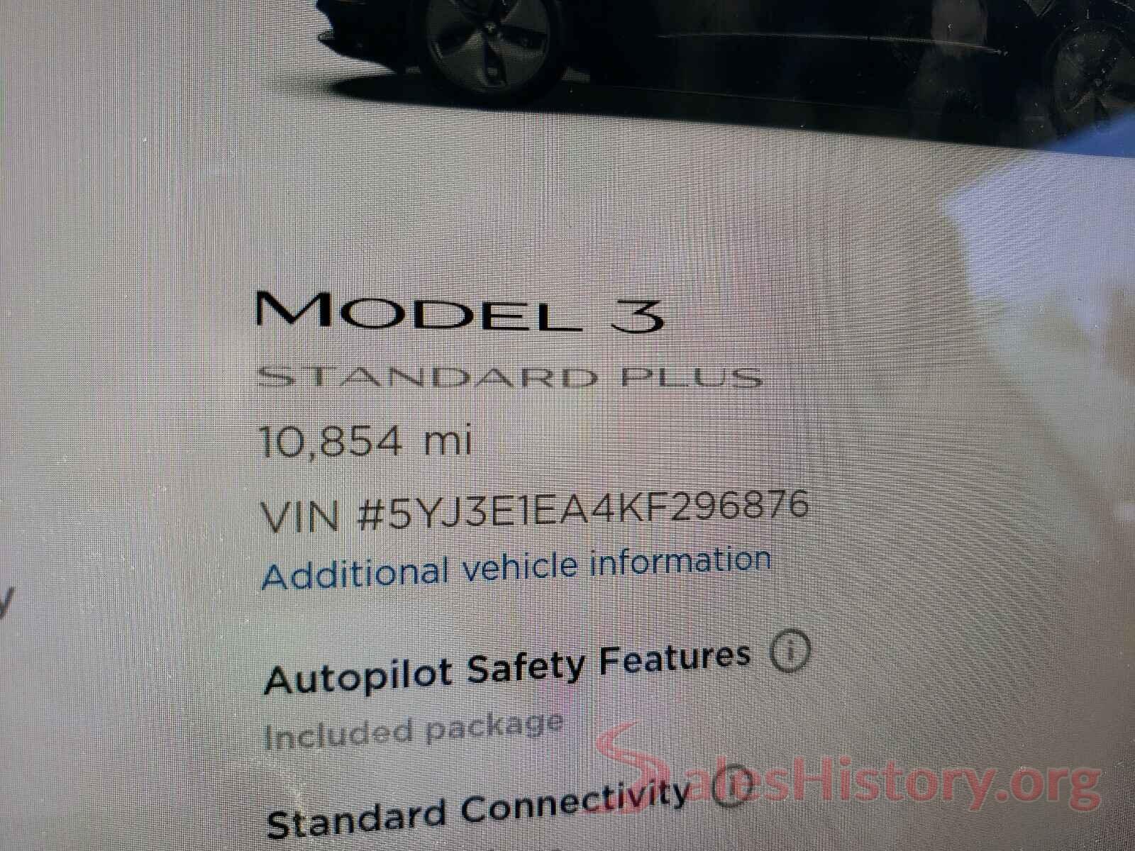 5YJ3E1EA4KF296876 2019 TESLA MODEL 3