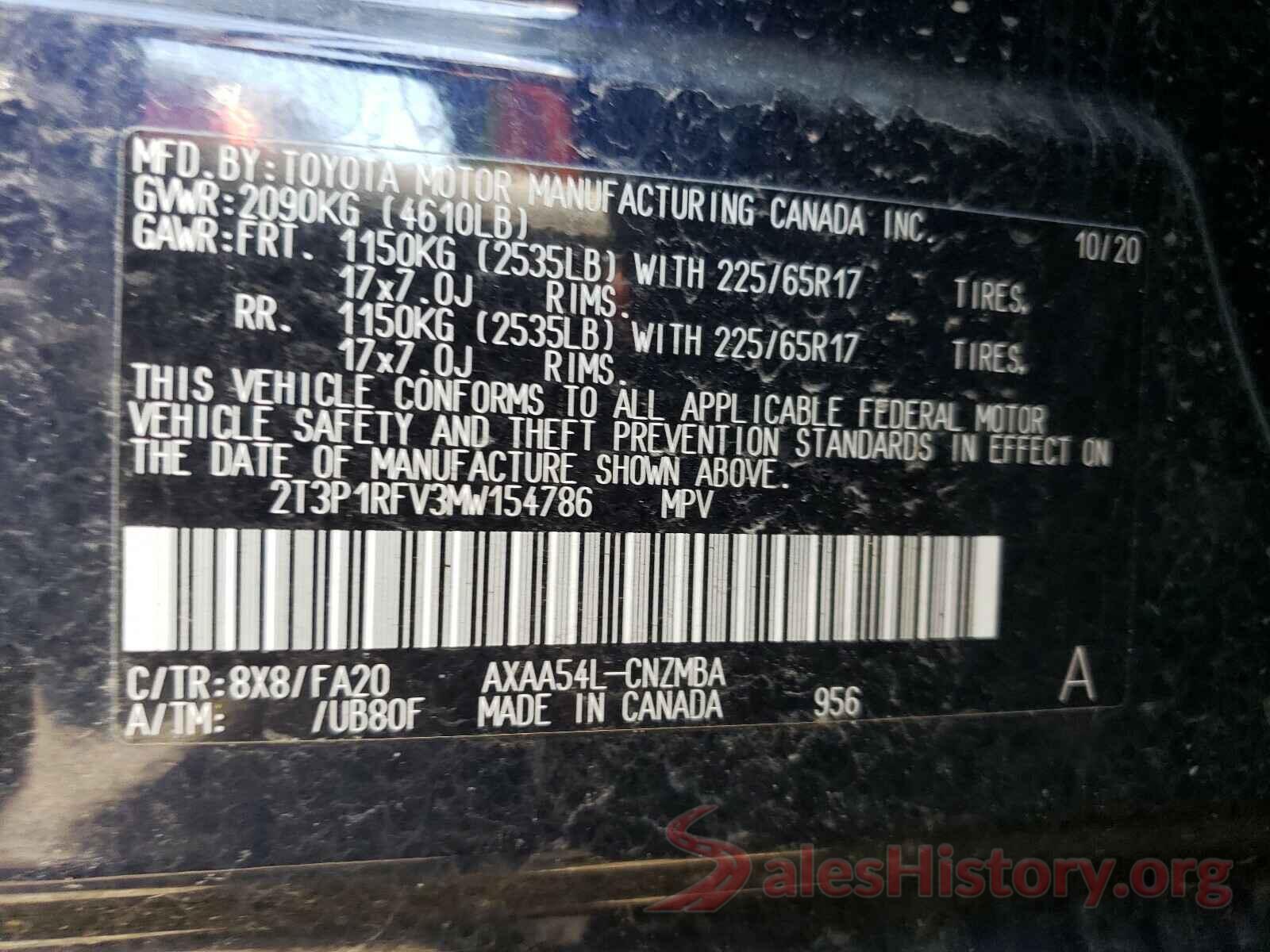 2T3P1RFV3MW154786 2021 TOYOTA RAV4