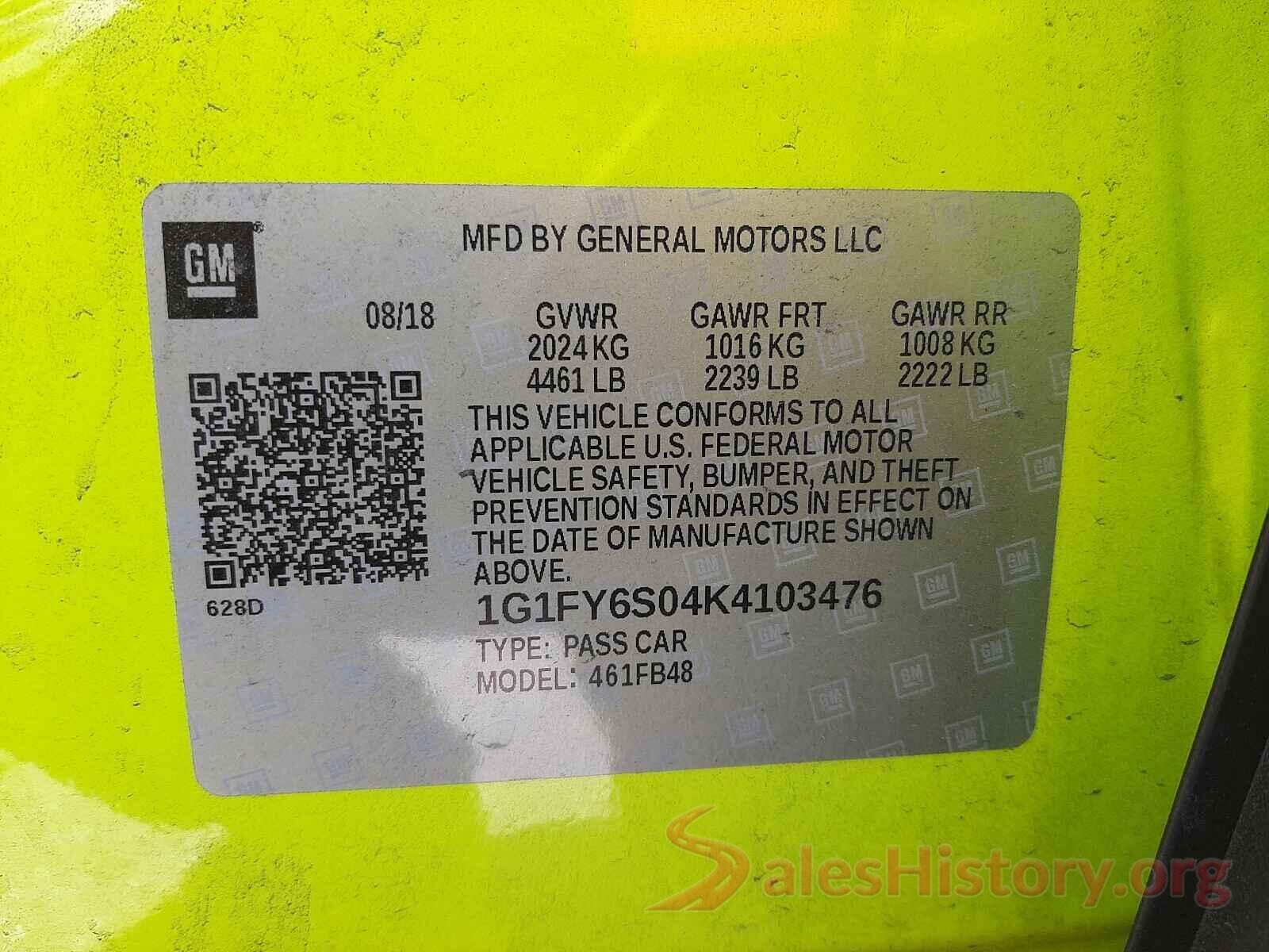 1G1FY6S04K4103476 2019 CHEVROLET BOLT