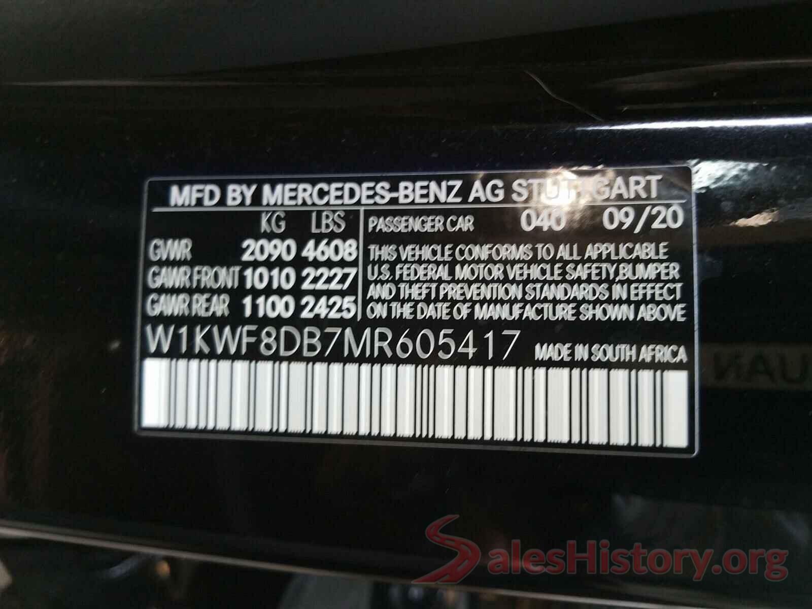 W1KWF8DB7MR605417 2021 MERCEDES-BENZ C CLASS