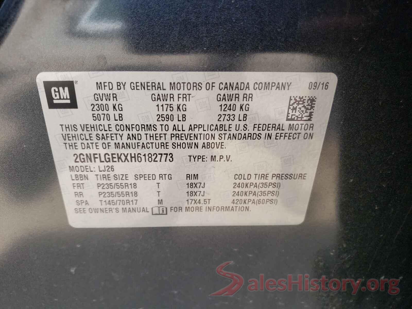 2GNFLGEKXH6182773 2017 CHEVROLET EQUINOX